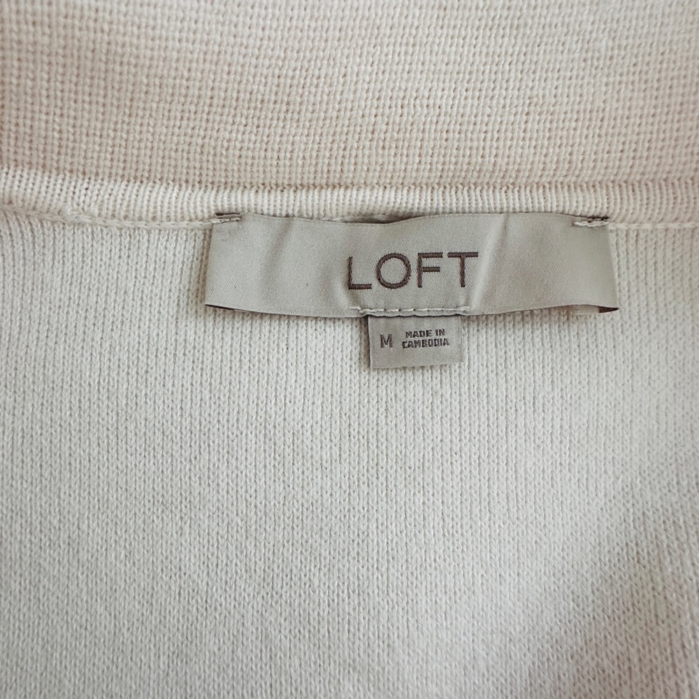 LOFT Off-White Lady Jacket Sweater with Button Detail - Picture 3 of 8